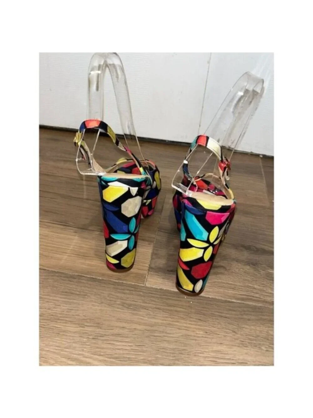 Kate Spade Multicolour Slingback Platform Heels Peep Toe Sandel Women's Size 7.5
